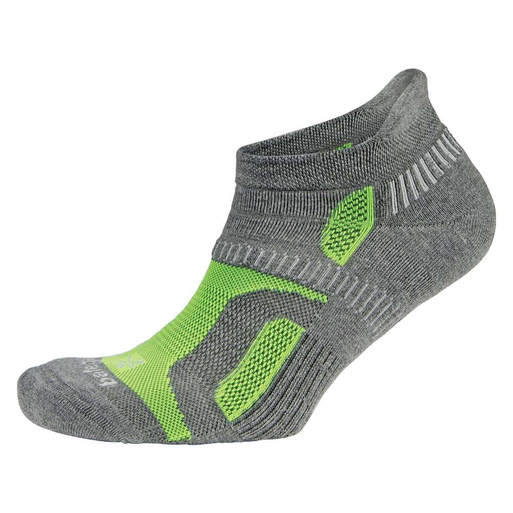 Balega Hidden Contour No-Show Running Socks, Charcoal/Green | Balega UK