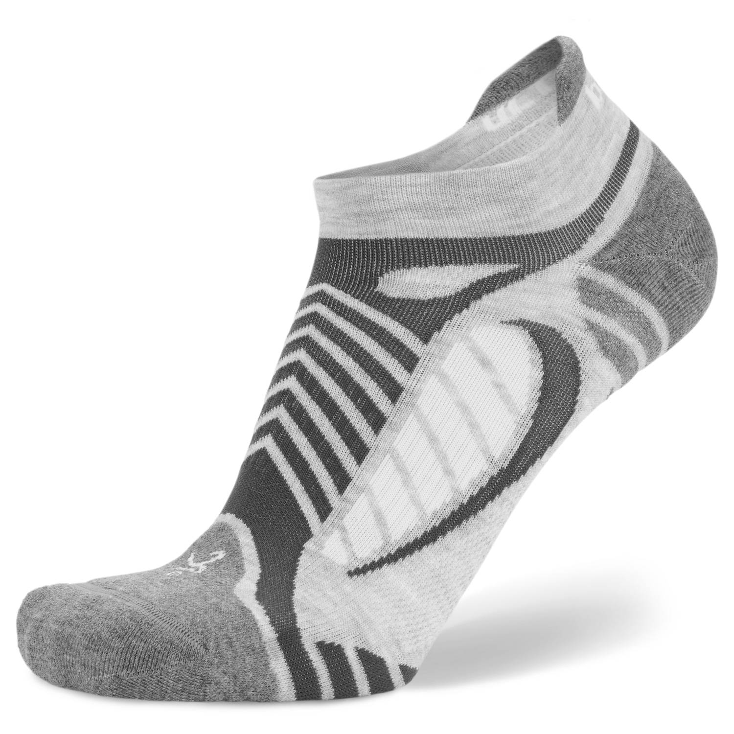 Ultralight No-Show Running Socks, Grey/White Main image