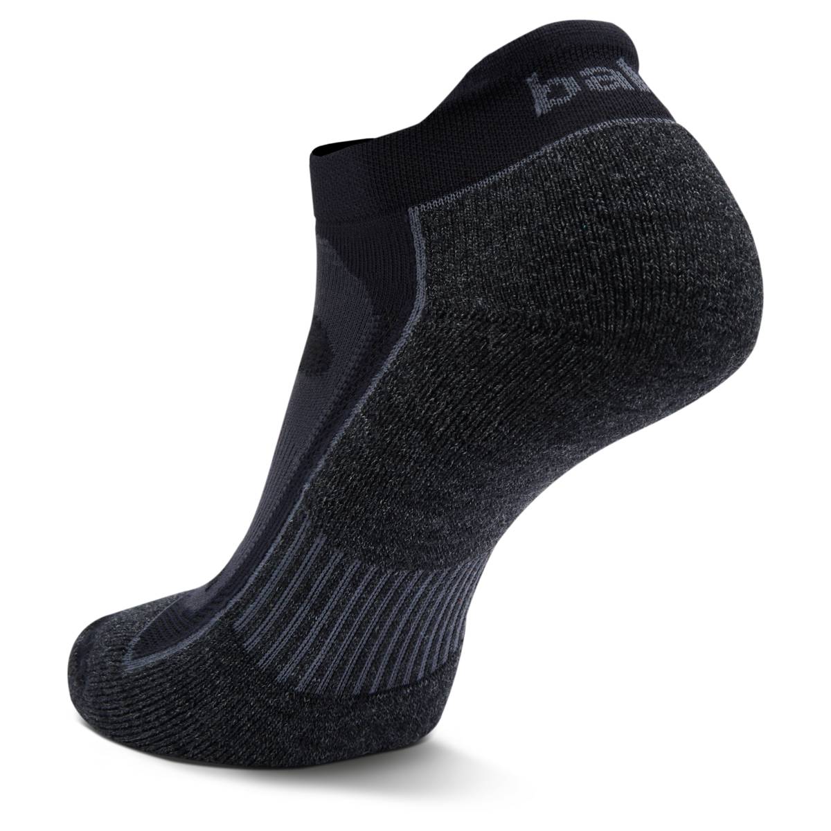 Blister Resist No Show Running Socks, Black/Grey