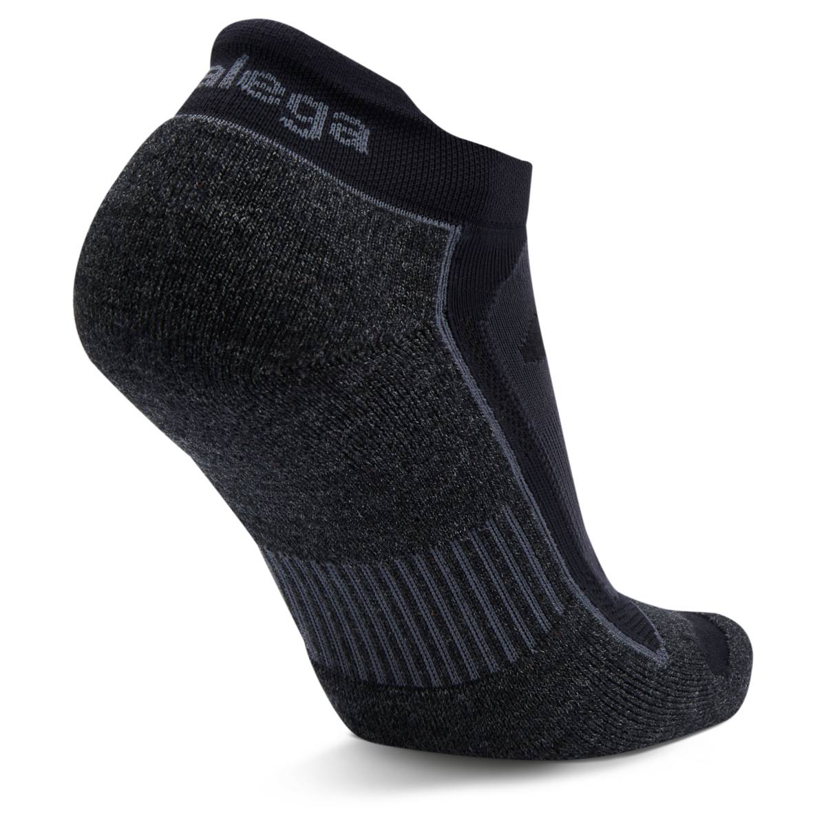 Blister Resist No Show Running Socks, Black/Grey