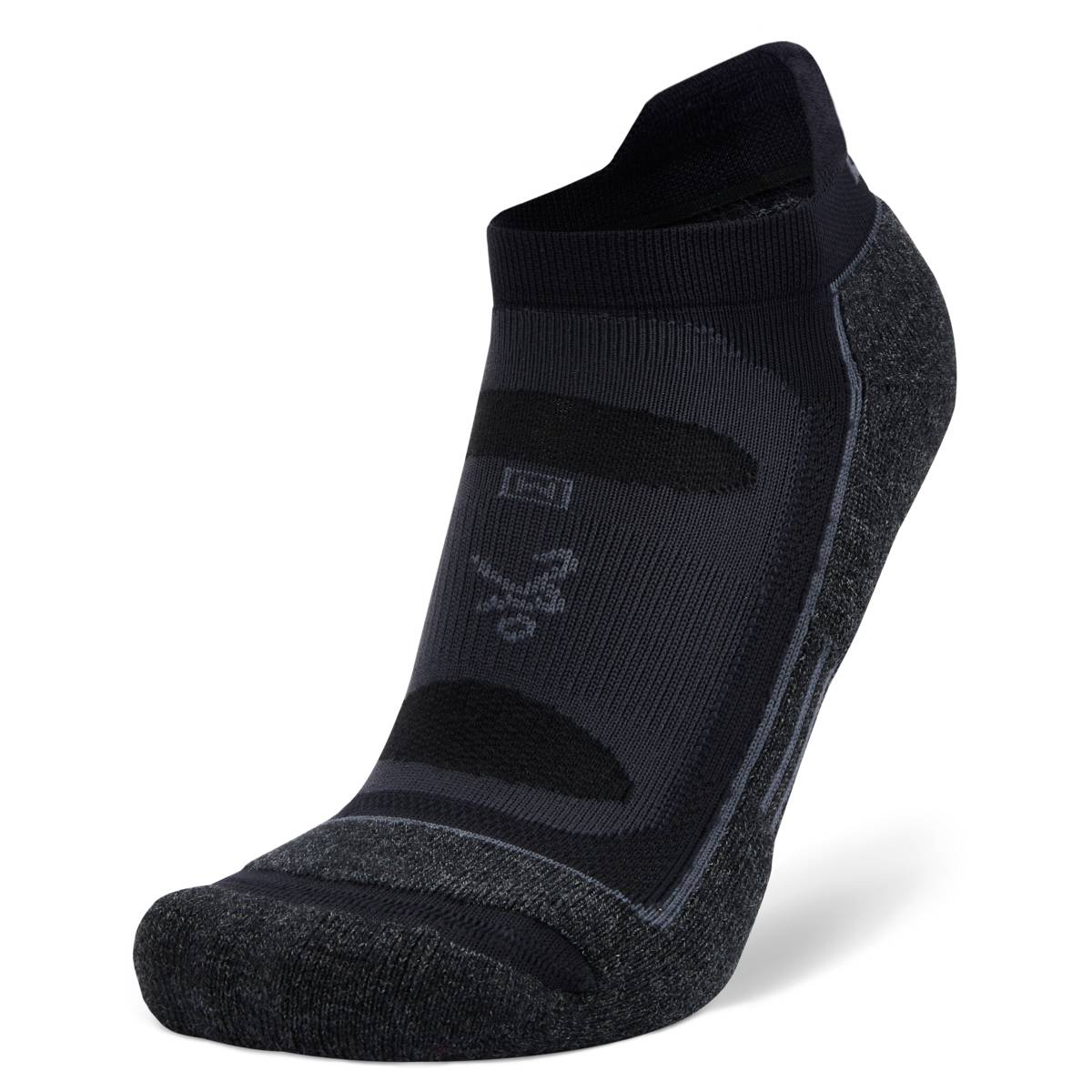 Blister Resist No Show Running Socks, Black/Grey