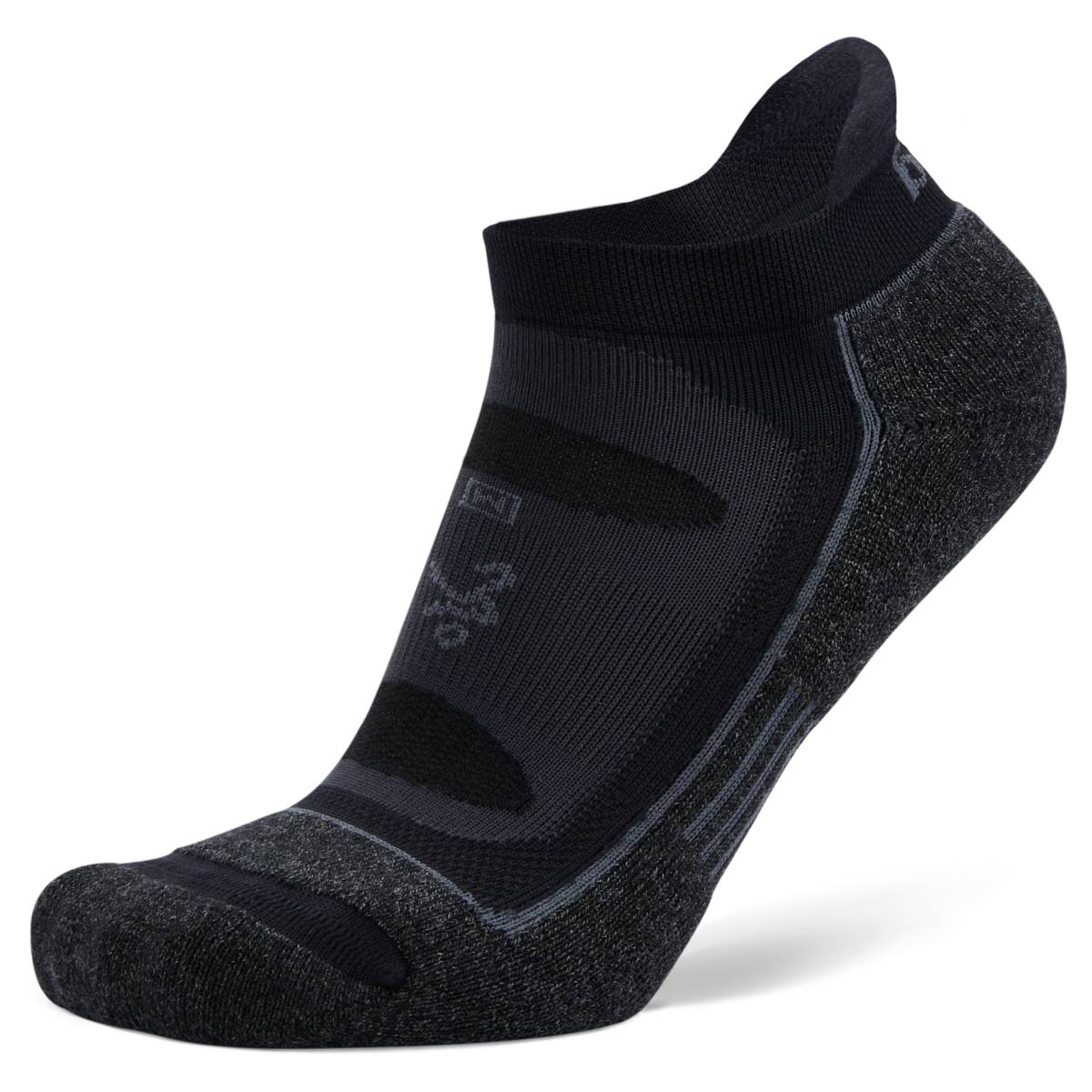 Blister Resist No Show Running Socks, Black/Grey Main image