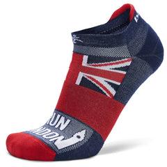 London Marathon (2024) Ultralight No Show Running Socks, Blue/Red