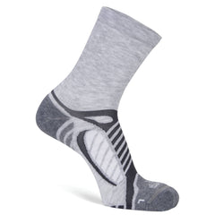 Ultralight Crew Running Socks, Grey/White