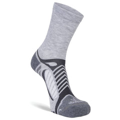 Ultralight Crew Running Socks, Grey/White