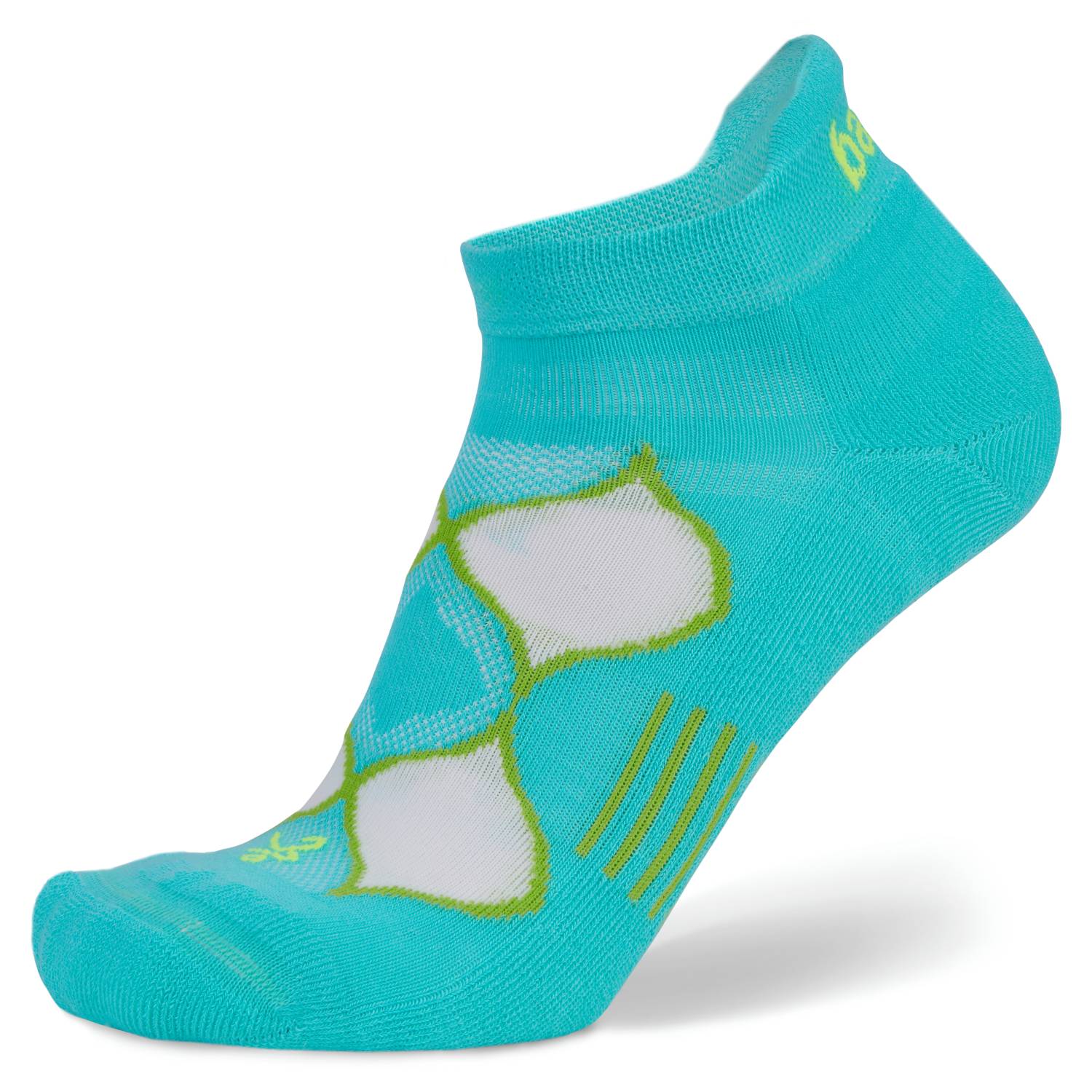 Enduro No-Show Running Socks, Turquoise/Lime Punch Main image