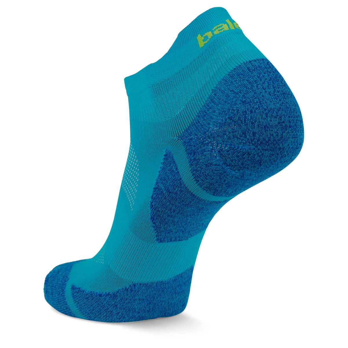 Blister Resist Light No Show Running Socks, Lake Blue/Lime Punch