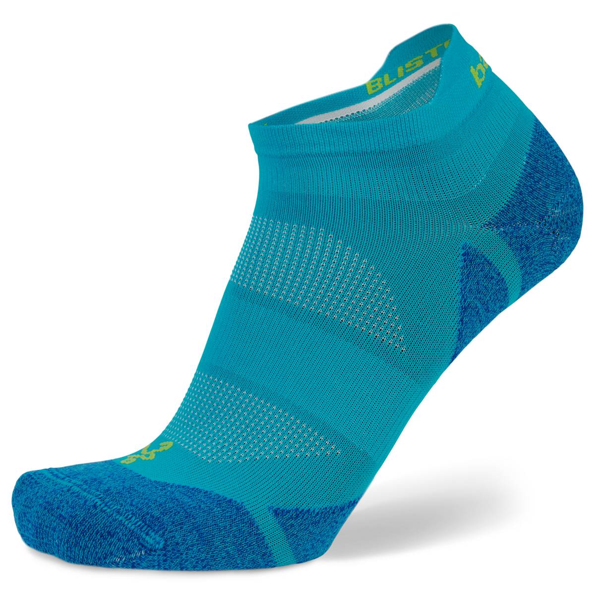 Blister Resist Light No Show Running Socks, Lake Blue/Lime Punch Main image