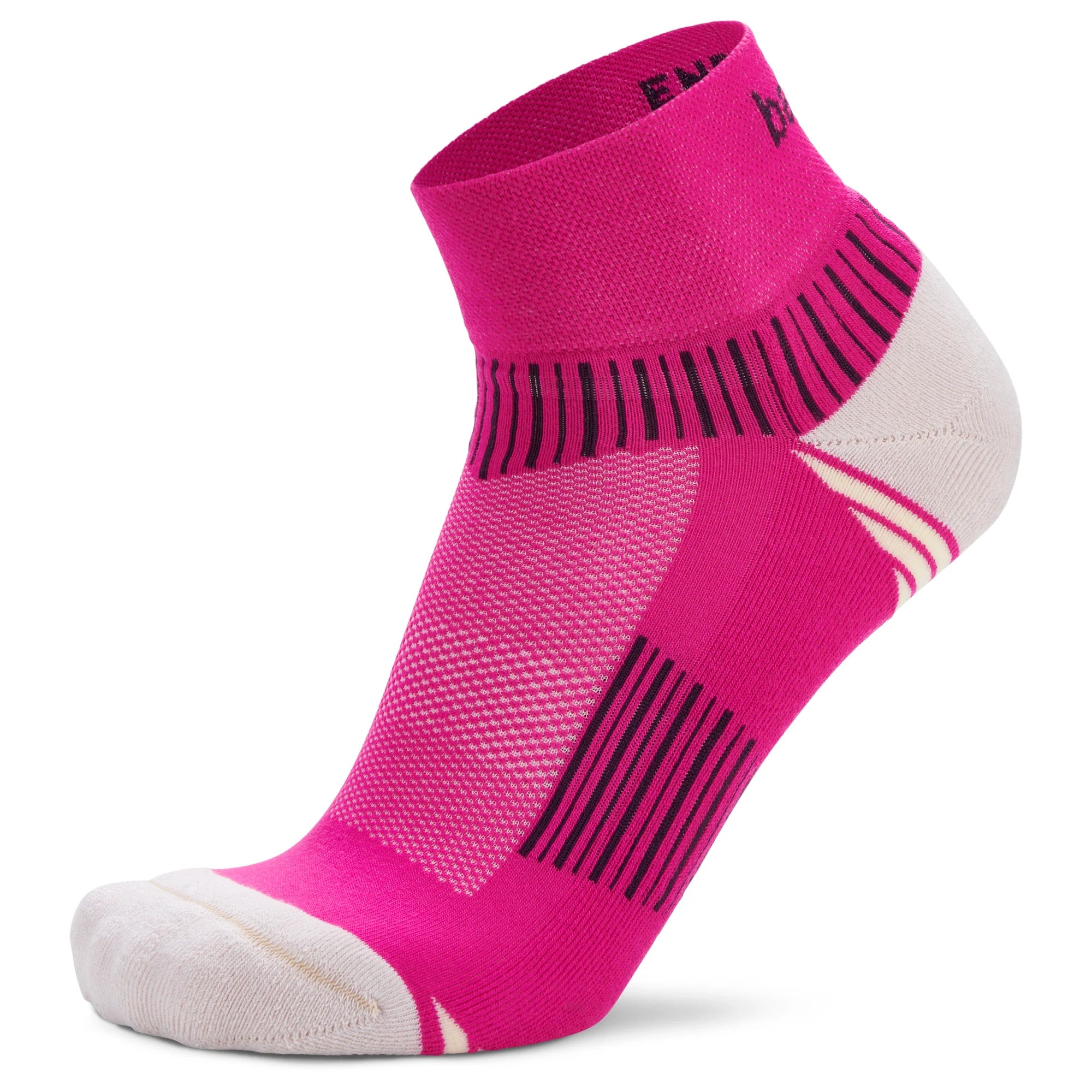 Enduro Re-Engineered Quarter Running Socks, Electric Pink Main image