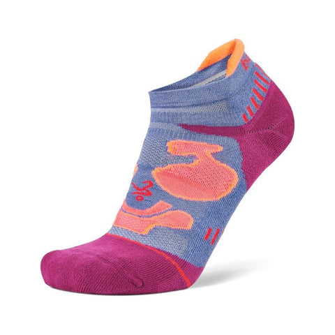 Women's Enduro No-Show Running Socks, Lavender/Pinkberry
