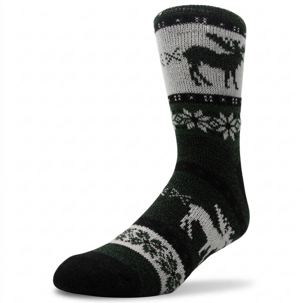 Yaktrax Men’s Cabin Socks, Black Forest/Black Marl (7-11 UK / 41-46 EU)