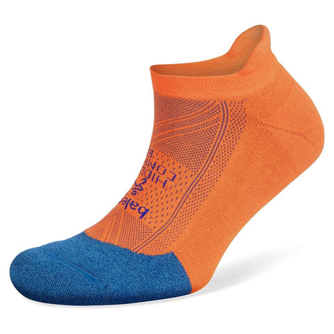 Hidden Comfort No-Show Running Socks, Denim/Neon Orange