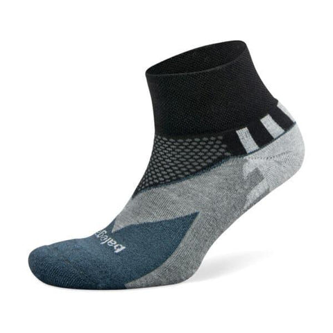 Enduro Quarter Running Socks, Black/Charcoal
