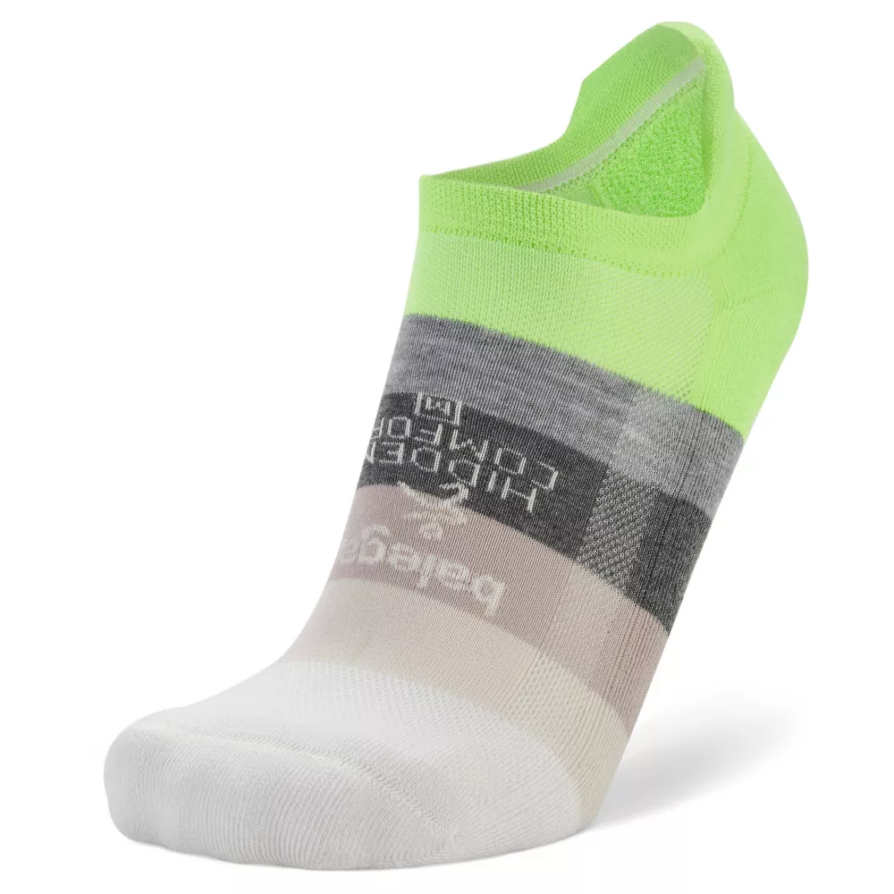 Hidden Comfort No-Show Running Socks, Gradient Lime/All Terrain