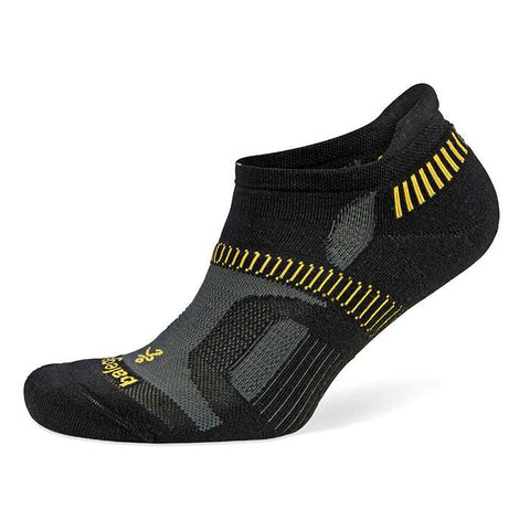 Hidden Contour No-Show Running Socks, Black/Yellow