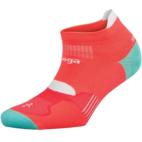 Hidden Dry No-Show Running Socks, Neon Coral/Aqualine