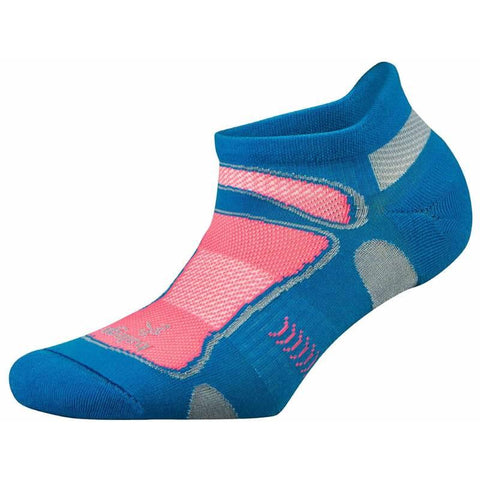 Ultralight No-Show Running Socks, Bright Turquoise/Sherbet Pink