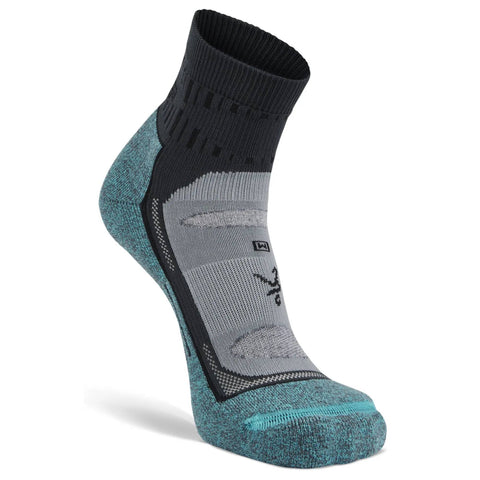 Blister Resist Quarter Running Socks, Grey/Blue – Balega