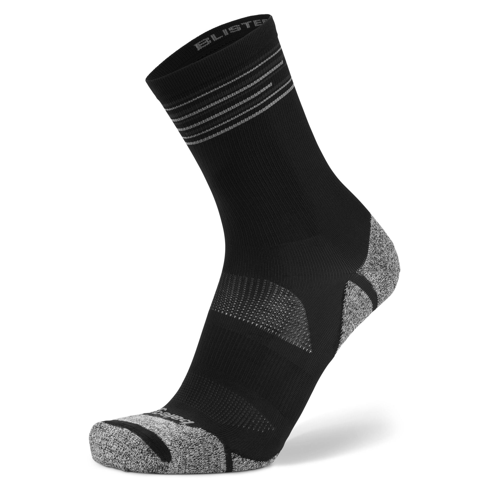 Blister Resist Light Mini Crew Running Socks, Black Main image