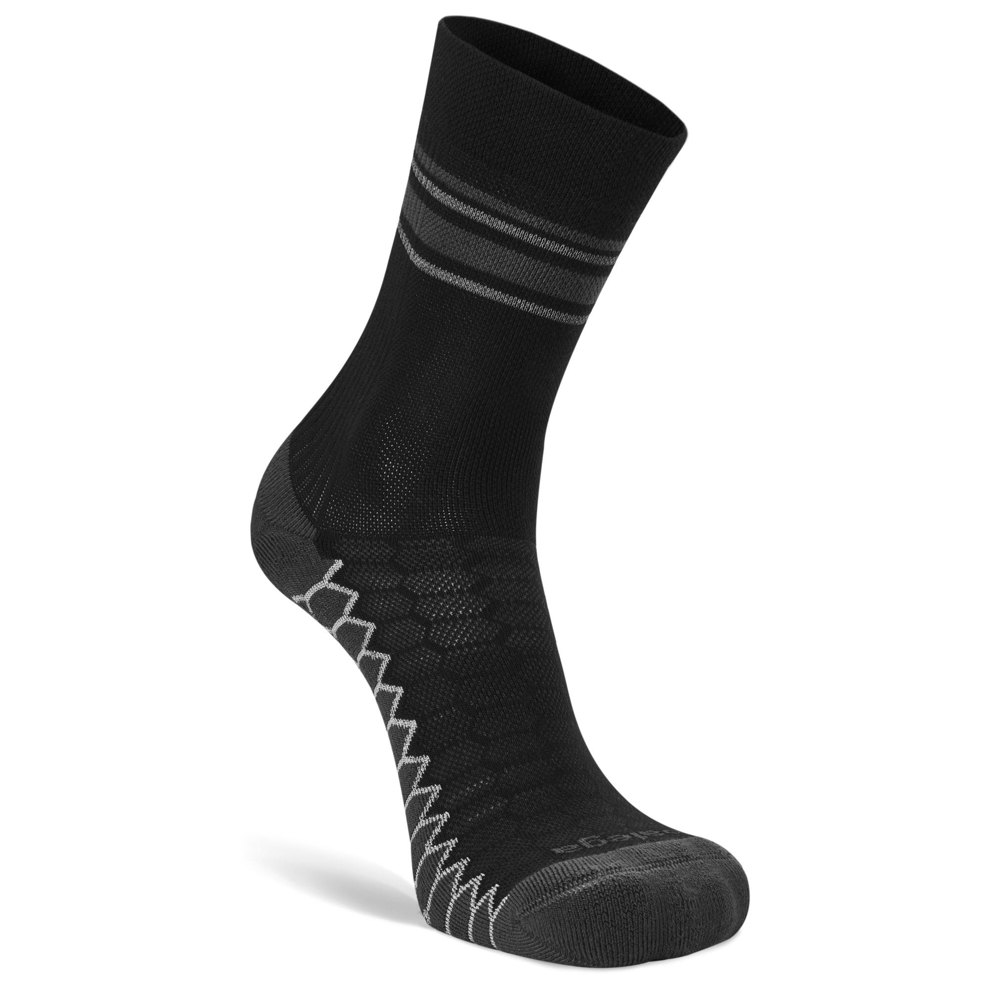 Silver Mini Crew Running Socks, Black