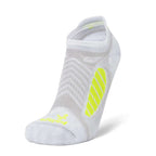 Ultralight No-Show Running Socks, White/Yellow