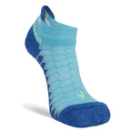 Silver No Show Running Socks, Cobalt