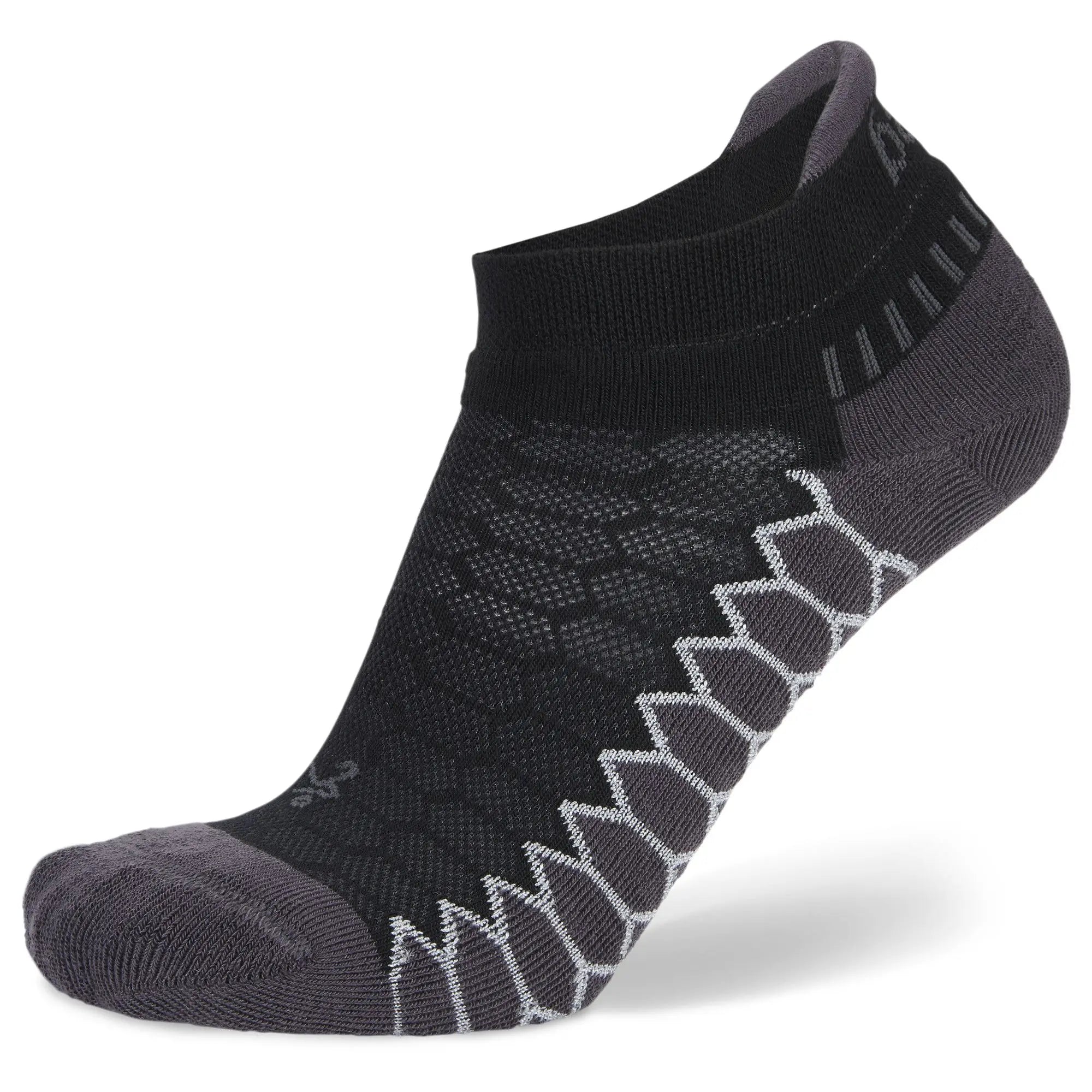 Silver No Show Running Socks, Black Main image