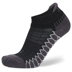 Silver No Show Running Socks, Black