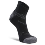 Enduro Quarter Running Socks, Black/Grey