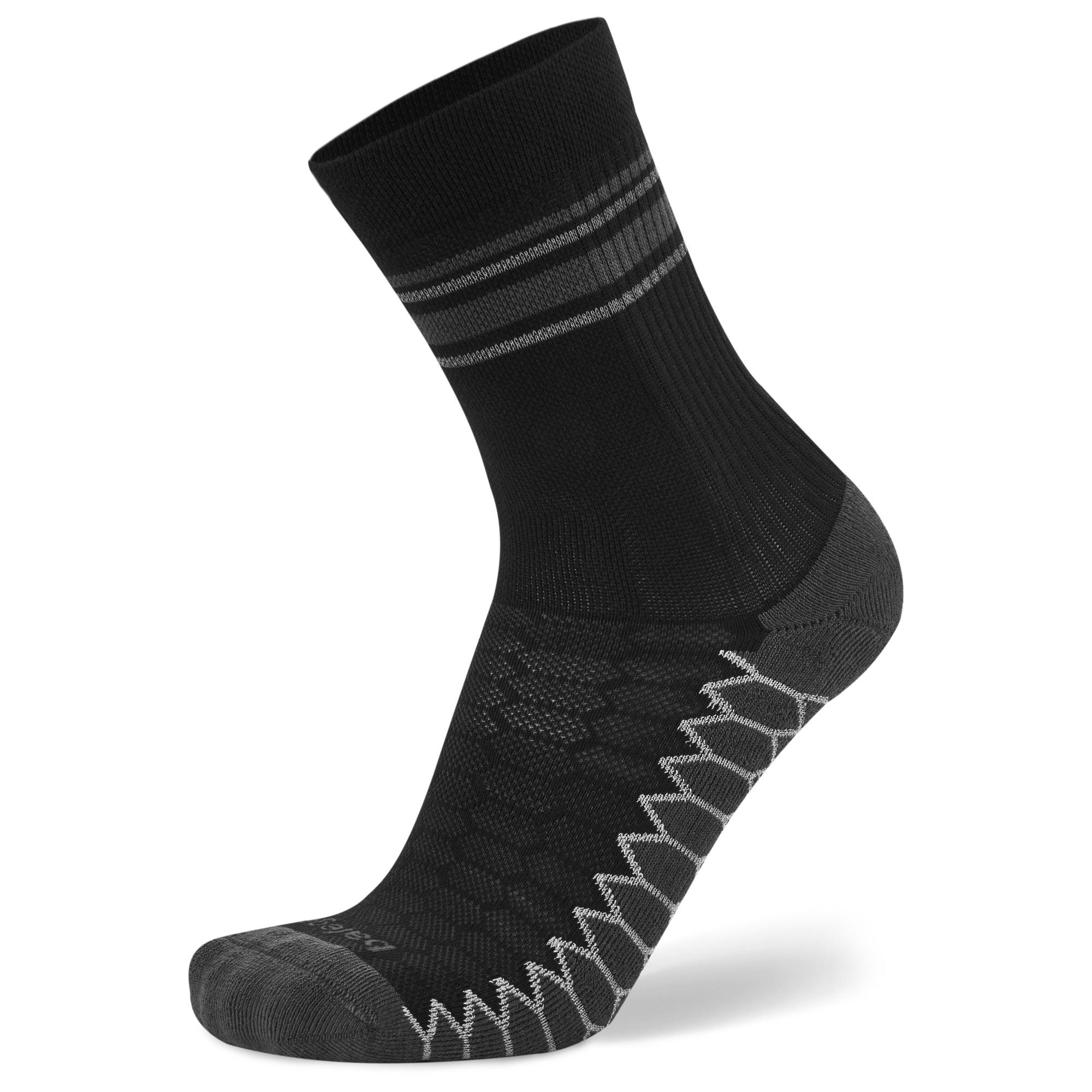 Silver Mini Crew Running Socks, Black Main image
