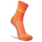 Silver Mini Crew Running Socks, Neon Orange