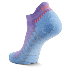 Silver No Show Running Socks, Lavender