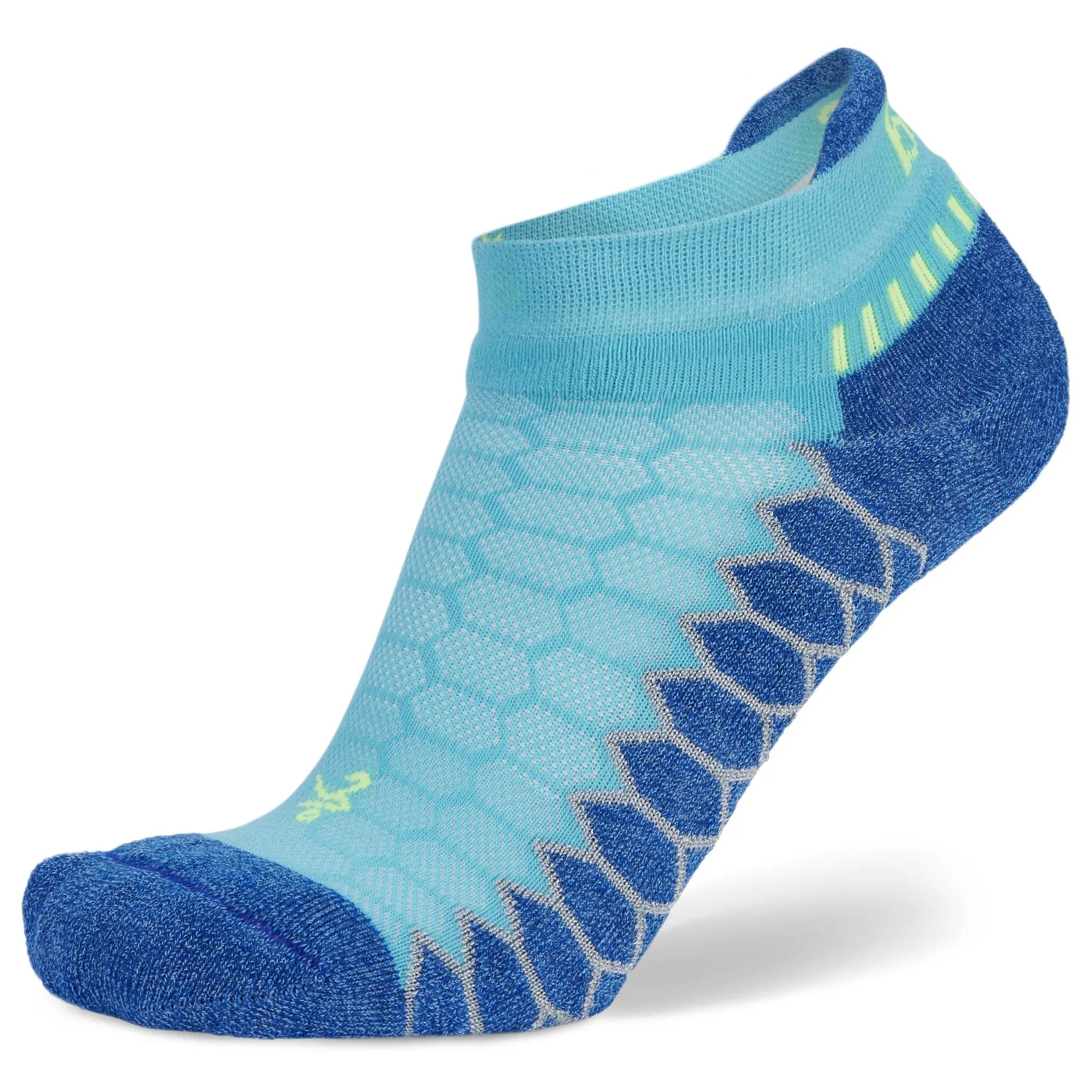Silver No Show Running Socks, Cobalt Main image