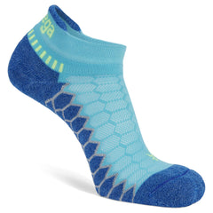 Silver No Show Running Socks, Cobalt