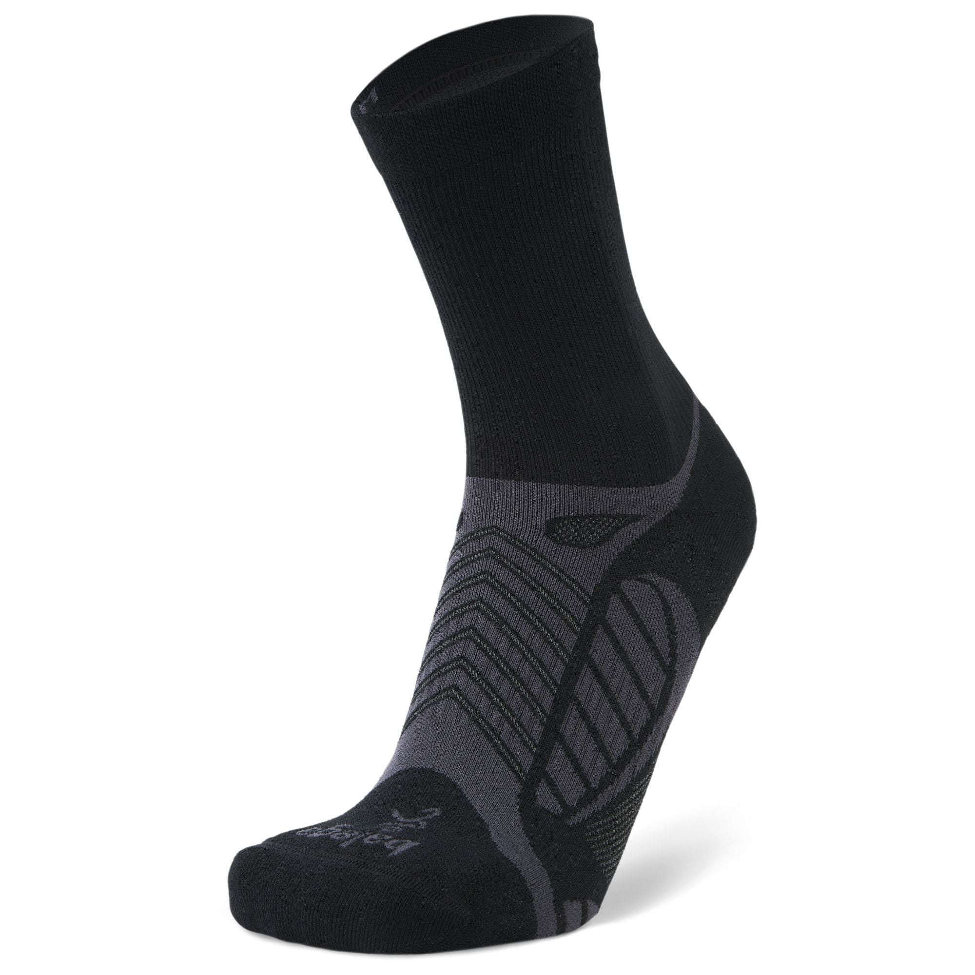 Ultralight Mini Crew Running Socks, Black/Grey