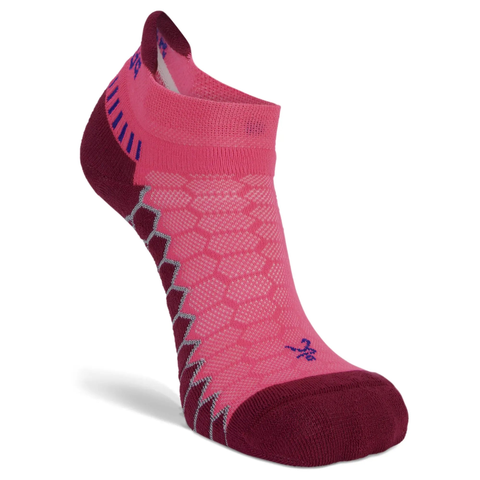 Silver No Show Running Socks, Watermelon