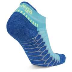 Silver No Show Running Socks, Cobalt