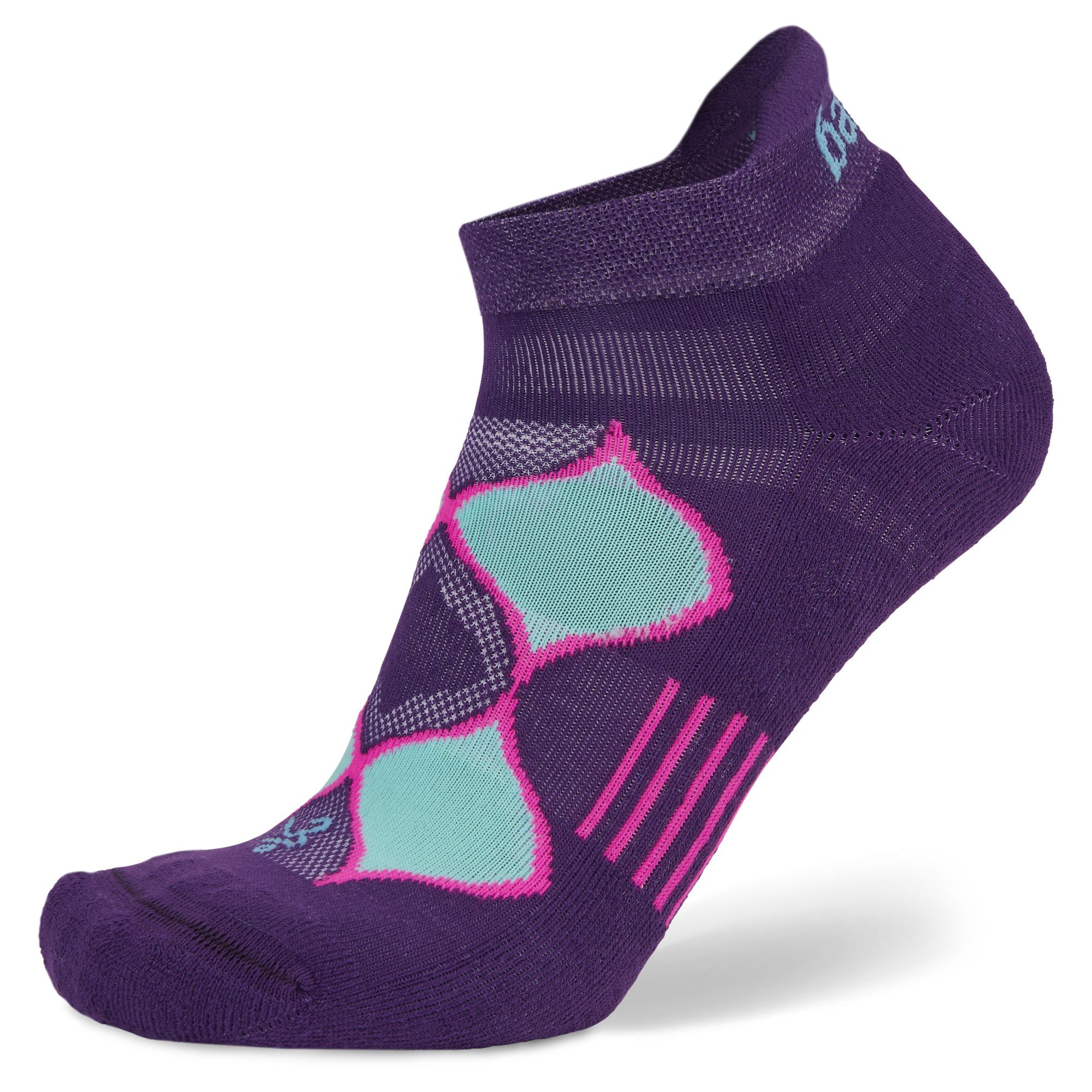 Enduro No-Show Running Socks, Purple/Watermelon Main image