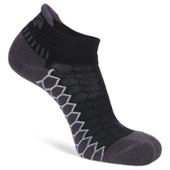 Silver No Show Running Socks, Black