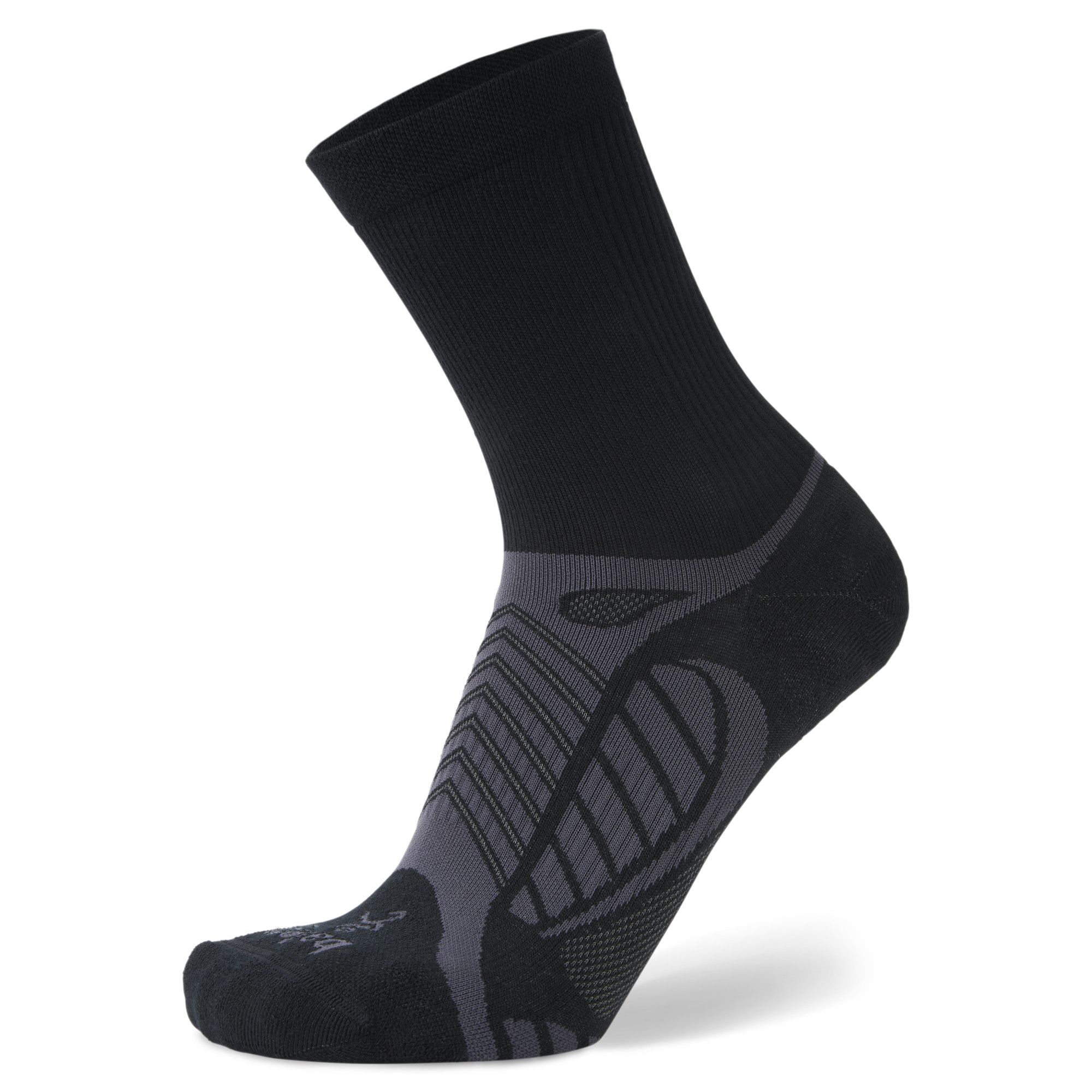 Ultralight Mini Crew Running Socks, Black/Grey Main image