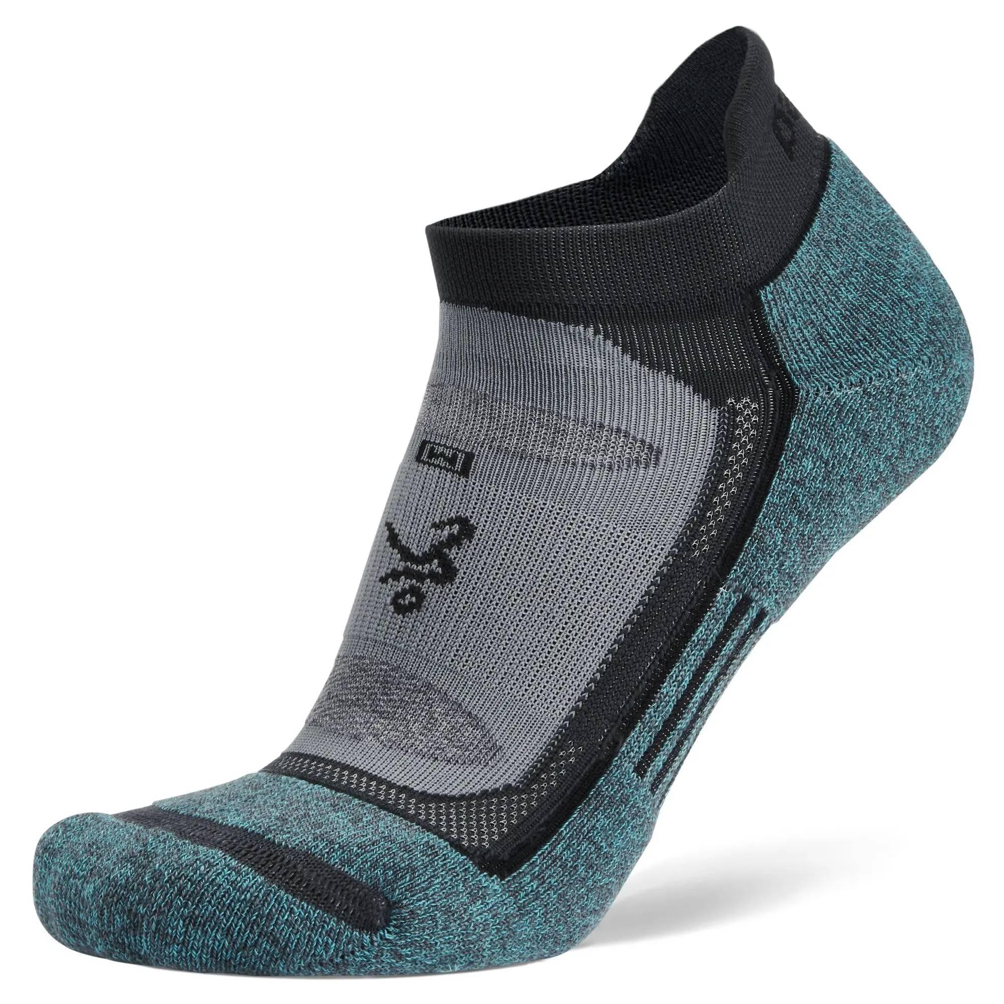 Blister Resist No Show Running Socks, Grey/Blue Main image