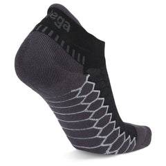 Silver No Show Running Socks, Black