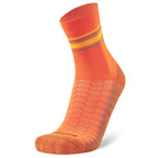 Silver Mini Crew Running Socks, Neon Orange