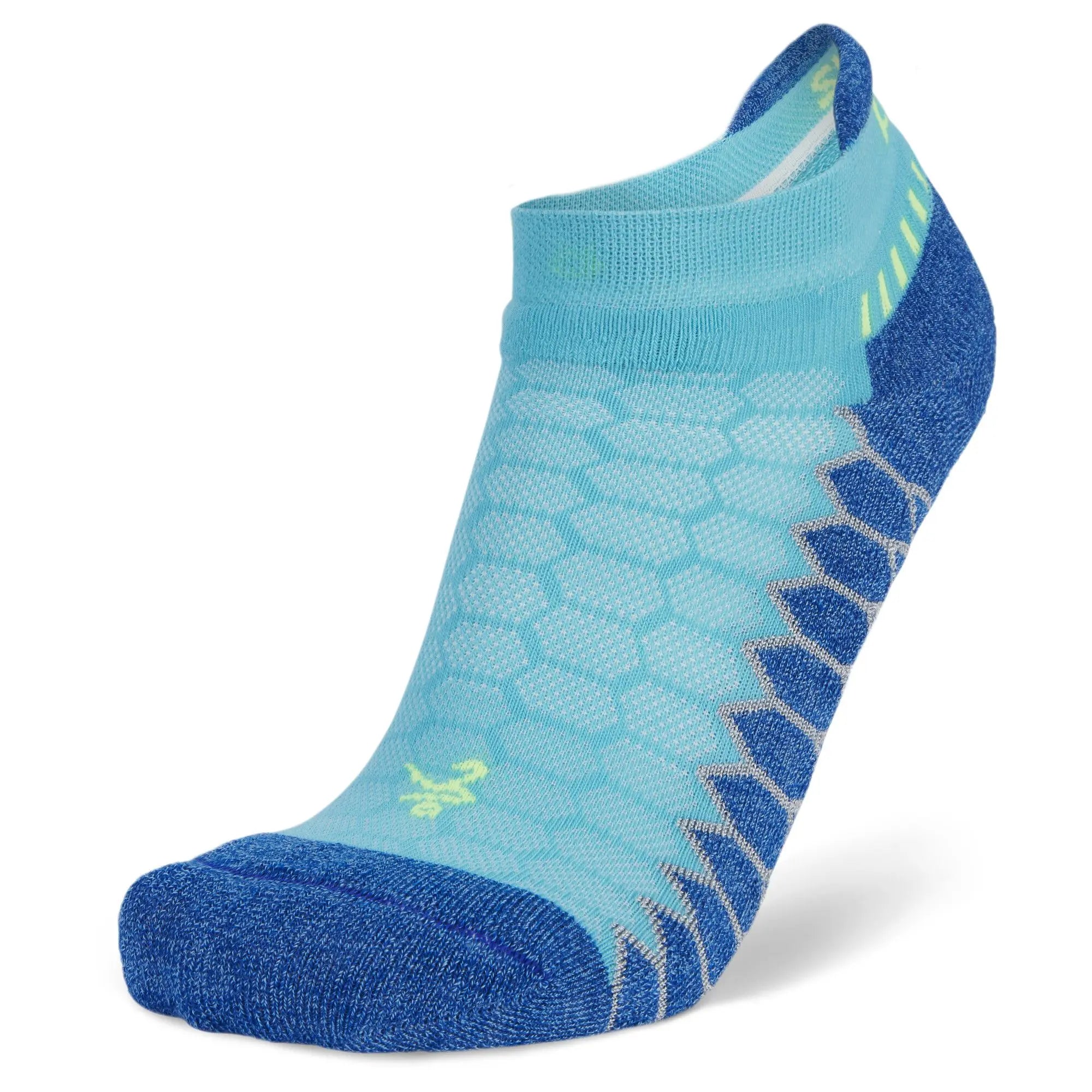 Silver No Show Running Socks, Cobalt