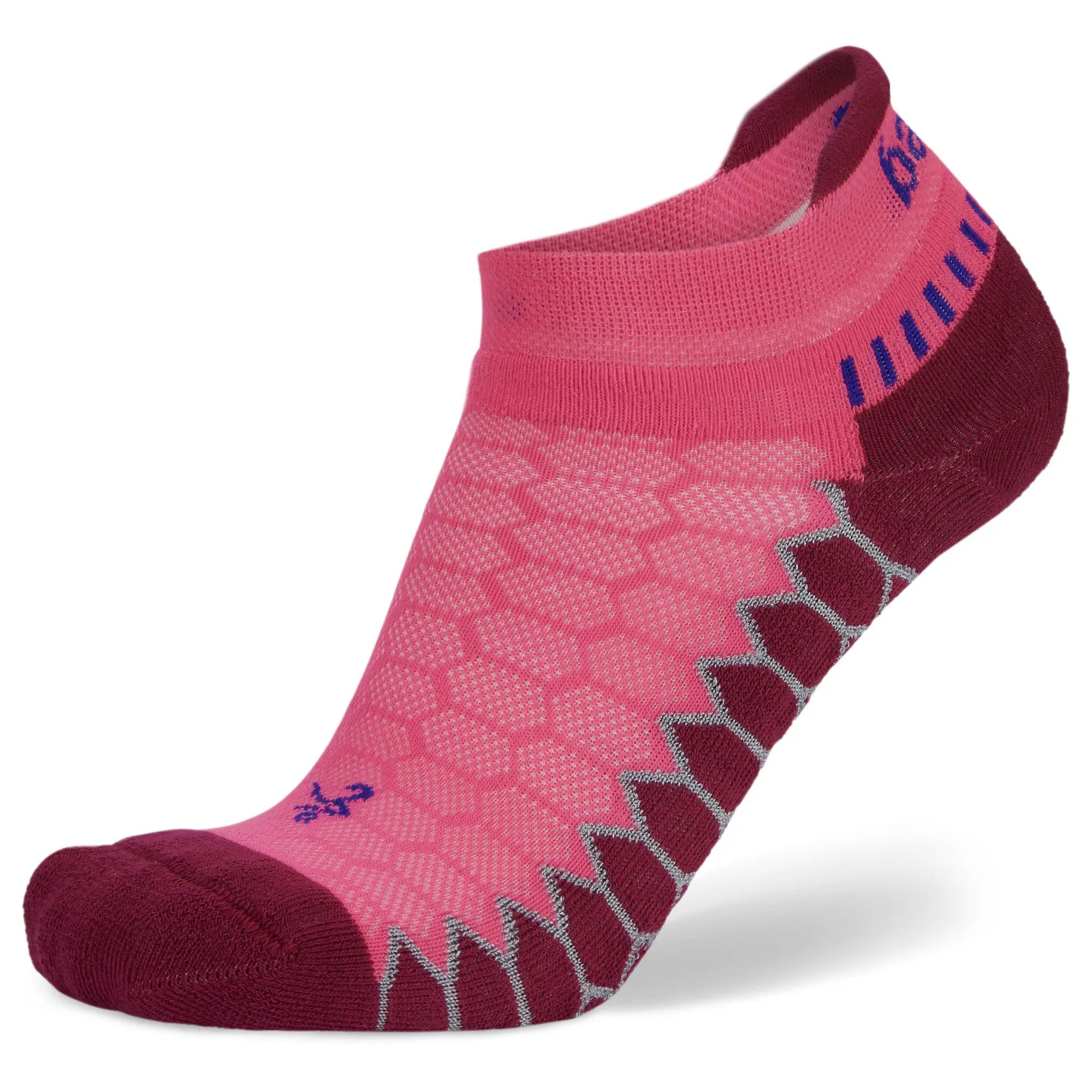 Silver No Show Running Socks, Watermelon Main image