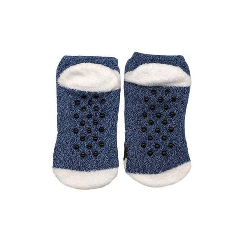 Yaktrax Kid’s ‘Moose On Snow’ Cabin Socks, Maritime Blue (3.5-10 UK / 28-36 EU) - Balega