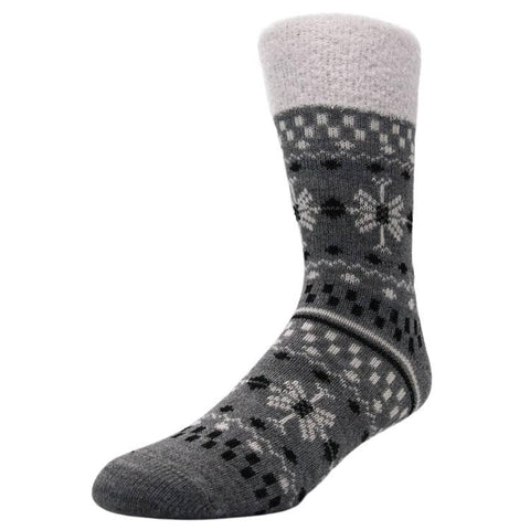 Yaktrax Women’s Cabin Socks, Grey/White/Black (3-8 UK / 35-41 EU) - Balega