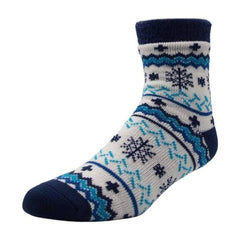 Yaktrax Women’s Nordic Cabin Socks, White/Navy (3-8 UK / 35-41 EU) - Balega