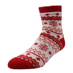 Yaktrax Women’s Nordic Cabin Socks, Red/White (3-8 UK / 35-41 EU) - Balega