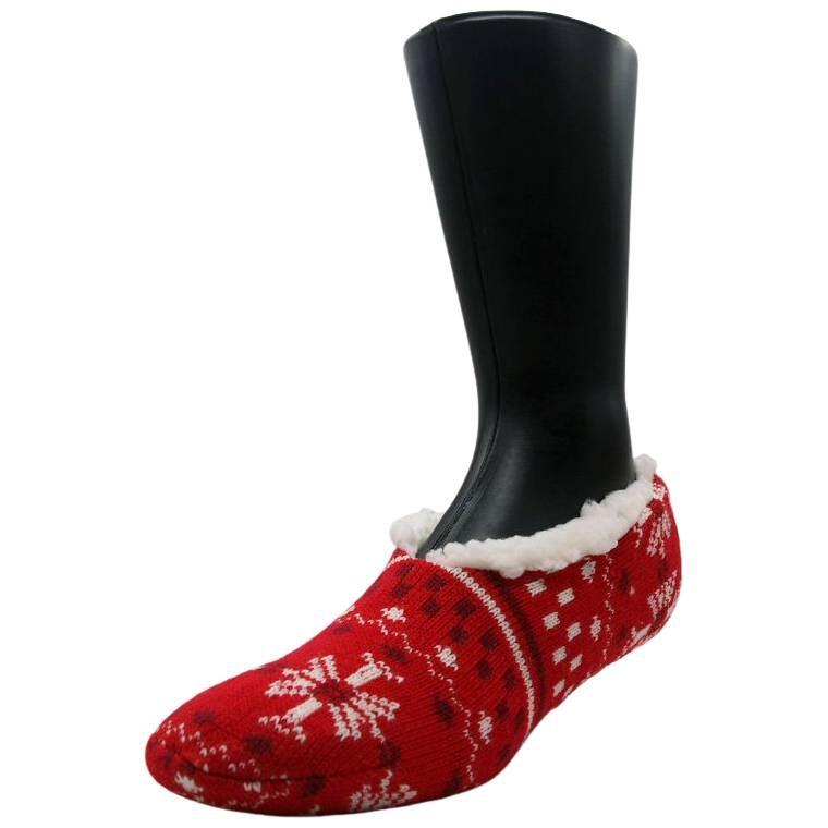 Yaktrax Women’s Snowflake Cabin Slippers, Red/White (3-8 UK / 35-41 EU) - Balega Main image